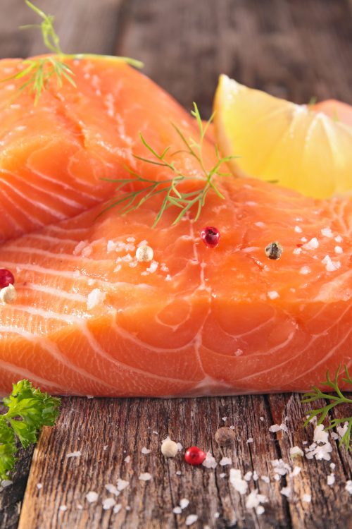 raw salmon fillet